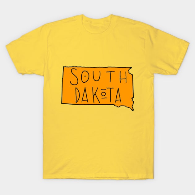 The State of South Dakota - Orange T-Shirt by loudestkitten